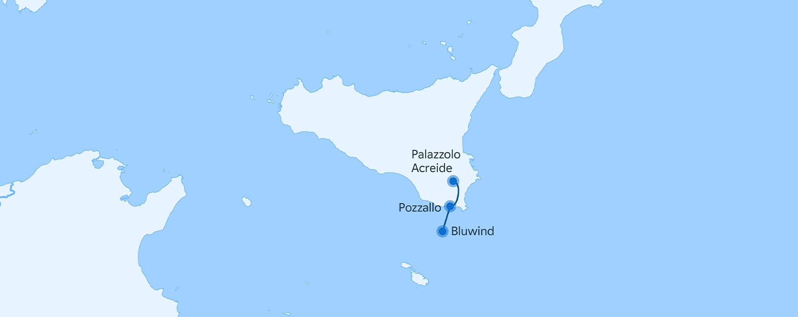 Mappa geografica sicilia palazzolo pozzallo bluwind
