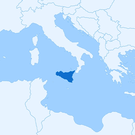 Mappa penisola italiana sicilia